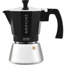 Máquina de café expresso para fogão GROSCHE Milano Moka Pot 6 xícaras preta