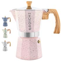 Máquina de café expresso para fogão GROSCHE Milano Moka Pot 6 xícaras rosa