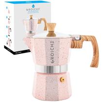 Máquina de café expresso para fogão GROSCHE Milano Moka Pot Pot Pink 3 xícaras
