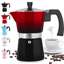 Máquina de café expresso para fogão Zulay Kitchen Moka Pot 3 xícaras vermelha/preta