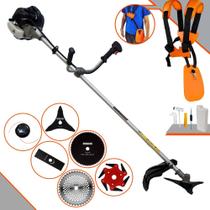 Máquina de Corta Grama À Gasolina Anmax CG430B 2T 43cc 1,7HP de Potência 12.000rpm 6 Em 1 Com Carretel de Nylon e Faca 2 Pontas + EXTRA Faca 3 Pontas + Faca 6 Pontas + Faca 40 Dentes + Faca 80 Dentes