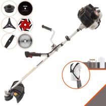 Máquina de Corta Grama À Gasolina Kawashima KW52LE 2T 52cc 2,5HP 10.000rpm 6 Em 1 Completa Com Carretel de Nylon e Faca 3 Pontas + EXTRA Faca 2 Pontas + Faca 6 Pontas + Faca 40 Dentes + Faca 80 Dentes