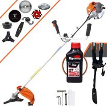 Máquina de Corta Grama Vulcan VR430P 43cc 1,7HP 8 Em 1 C/ Carretel e Faca 3 Pontas + EXTRA Faca 2 Pontas + Faca 6 Pontas + Faca 40 Dentes Vídea + Faca 80 Dentes + Trimmer + Escova de Aço + ÓLEO TOYAMA