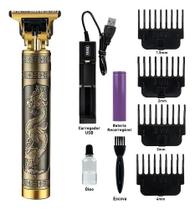 Máquina De Cortar Cabelo Acabamento Barbear Dragão Cor Dourado