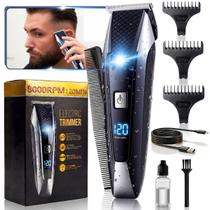 Máquina de Cortar Cabelo Aparador Barba A Prova Dagua Profissional Recarregável USB