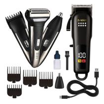 Máquina de Cortar Cabelo Aparador de Pelos Nariz e Barba Recarregável Sem Fio Máquina de Cortar Cabelo Aparador de Pelos Nariz e Barba Recarregável Sem Fio