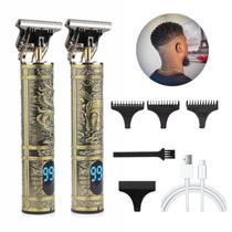 Maquina De Cortar Cabelo Barba Aparador Com Lcd Recarregável
