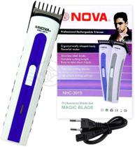 Máquina de Cortar Cabelo Barba Pelos Pezinho Portátil NHC-3915 Bivolt Recarregável Azul - Nova