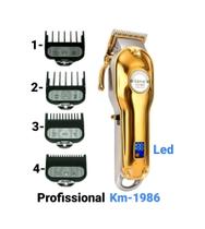 Maquina de cortar cabelo barba Profissional Kemei KM-1986 Dourada