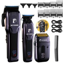 Máquina de cortar cabelo BESTBOMG BS-808C para homens com aparador de barba azul Máquina de cortar cabelo BESTBOMG BS-808C para homens com aparador de barba azul