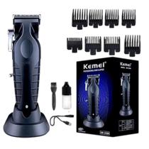 Máquina de Cortar Cabelo Cortador Profissional Sem Fio com Base Recarregável KM-2296 - Kemei