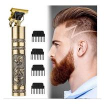 Máquina de Cortar Cabelo e Barba acabamento Dourada Profissional - Máquina Barbear