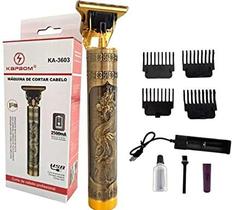 Maquina de Cortar Cabelo e Barba Acabamento Masculino Bateria 2.500M DRAGÃO Aço Carbono Kapbom KA-3603