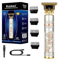 Máquina de Cortar Cabelo e Barba Barbeador acabamento Dragão vintage original Kemei KM-762 Máquina de Cortar Cabelo e Barba Barbeador acabamento Dragão vintage original Kemei KM-762