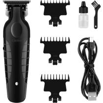 Máquina de Cortar Cabelo e Barba Bivolt Aço Inox 3 Pentes Alta Precisão Bateria Recarregável USB Portátil Profissional Doméstico Máquina de Cortar Cabelo e Barba Bivolt Aço Inox 3 Pentes Alta Precisão Bateria Recarregável USB Portátil Profissional Doméstico