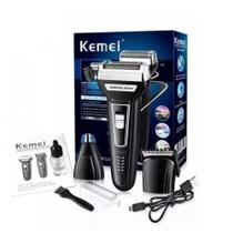 Máquina de cortar cabelo e barba e pelos 3x1 Kemei - Kemei