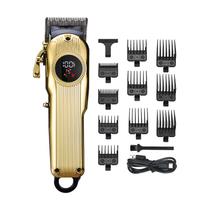 Máquina de cortar cabelo elétrica C220 Gold Professional com 10 pentes de guia