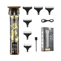 Máquina De Cortar Cabelo Elétrica Lcd Recarregável Masculina T9 Aparador De Barbear Profissional