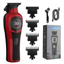 Máquina de cortar cabelo elétrica USB recarregável vermelha de alta potência Máquina de cortar cabelo elétrica USB recarregável vermelha de alta potência