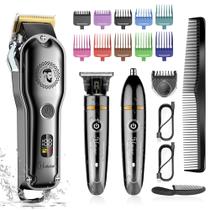 Máquina de cortar cabelo Hatteker T-Blade Trimmer sem fio IPX7 à prova d'água