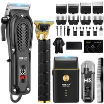 Máquina de cortar cabelo HIENA PRO sem fio Kit Aparador 8 pentes