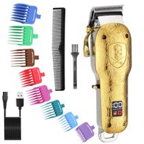 Máquina de cortar cabelo masculina SURKER para homens - Conjunto de máquina de cortar cabelo - dourado