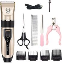 Máquina de cortar cabelo para animais de estimação Kit Aparador Escova Pentes Tesoura Cortador Unhas - MagaLu - RJ - Esse Eu Quero