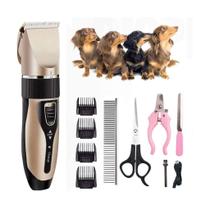 Máquina de cortar cabelo para cachorro, recarregável, aparador de pelos para animais de estimação, profissional, máquina - MAQUINA TOSA COMPLETA
