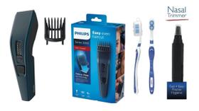 Máquina De Cortar Cabelo Philips Hc3505/15 Bivolt Com Aparador De Pelos Do Nariz Profissional