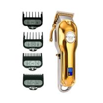 Maquina De Cortar Cabelo Profissional Com 4 Pentes Bivolt Dourada