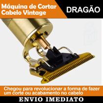Máquina de Cortar Cabelo Profissional Dragão Desenho Acabamento Barba Vintage