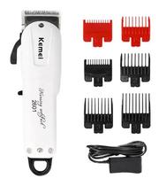 Máquina de Cortar Cabelo Profissional Kemei KM2601 Sem Fio Bivolt Recarregável Lâmina Aço Alta Precisão