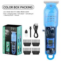 Máquina De Cortar Cabelo Profissional Smart Lcd Barbeador Elétrico Transparente Sem Fio Máquina De Cortar Cabelo Profissional Smart Lcd Barbeador Elétrico Transparente Sem Fio