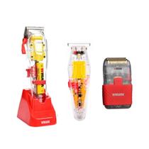 Maquina de Cortar Cabelo Profissional Wmark NG 108 Pro + Acabamento 202 + Shaver 987