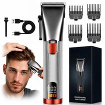 Máquina de Cortar Cabelo Titânio Recarregável Kit 4 Pentes Ajuste Máquina de Cortar Cabelo Titânio Recarregável Kit 4 Pentes Ajuste