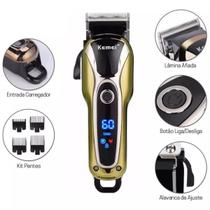 Máquina De Cortar Cabelo Turbo Profissional Com Visor Lcd