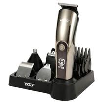 Maquina de Cortar Cabelo VGR V-107 - 11 Em 1 - Recarregavel - Preto e Prata