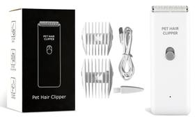 Máquina de cortar cães Tileon Quiet Lavável USB Recarregável Branca Máquina de cortar cães Tileon Quiet Lavável USB Recarregável Branca