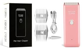 Máquina de cortar cães Tileon Quiet Lavável USB Recarregável Rosa Máquina de cortar cães Tileon Quiet Lavável USB Recarregável Rosa