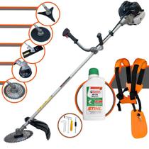 Máquina de Cortar Grama À Gasolina Anmax CG430B 43cc 1,7HP Roçadeira Lateral 5 Em 1 C/ Carretel de Nylon + Lâmina 2 Pontas + Lâmina 3 Pontas + Lâmina 40 Dentes + Lâmina 80 Dentes + ÓLEO STIHL 2 TEMPOS