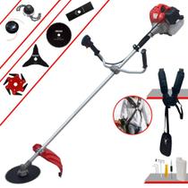 Máquina de Cortar Grama À Gasolina Anmax CG430P TB 2T 43cc 2HP Roçadeira Lateral Ideal P/ Todos os Tipos de Trabalhos Com Lâminas 2 Pontas, 3 Pontas, 6 Pontas, 80 Dentes, Trimmer e Cabeçote de Nylon