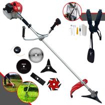 Máquina de Cortar Grama À Gasolina Anmax CG430P-TB 43cc 2HP 9.000rpm Ideal Para Todos os Tipos de Trabalhos Completa Com Lâminas 2 Pontas, 3 Pontas, 6 Pontas, 40 Dentes, 80 Dentes e Cabeçote de Nylon