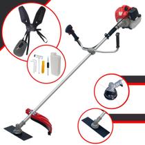 Máquina de Cortar Grama À Gasolina Anmax CG520P-TB 52cc 2,2HP de Potência 10.000rpm 2T Roçadeira Lateral Profissional de Alta Performance Robusta e Resistente Com Faca 2 Pontas e Carretel de Nylon