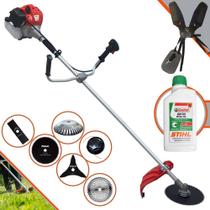 Máquina de Cortar Grama À Gasolina CG430P-TB Anmax 43cc 2HP de Potência 9.000rpm Roçadeira Multifuncional Completa Com 6 Opções de Cortes + ÓLEO STIHL FG50 2 TEMPOS