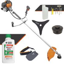 Máquina de Cortar Grama Á Gasolina Tekna RL430-P Plus 2T 43cc 1,7HP Roçadeira Lateral de Alta Performance Com Faca 3 Pontas e Carretel Nylon + ÓLEO STIHL 2T