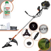 Máquina de Cortar Grama À Gasolina Terra GRH430 43cc 1,7HP Roçadeira Lateral 5 Em 1 Com Carretel de Nylon + Lâmina 2 Pontas + Lâmina 3 Pontas + Lâmina 40 Dentes + Lâmina 80 Dentes + ÓLEO STIHL 2T