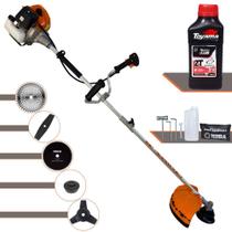 Máquina de Cortar Grama À Gasolina Terra GRHB-430 Bipartida 43cc 1,7HP 12000rpm Roçadeira Com 5 Opções de Cortes, Carretel + 4 Lâminas de Cortes, Ideal Para Todos os Tipos de Trabalho + ÓLEO TOYAMA 2T