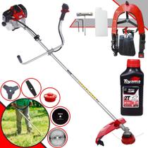 Máquina de Cortar Grama Completa Toyama RT52-L À Gasolina 52cc 2HP 10.000rpm Roçadeira Lateral Multifuncional Com 5 Opções de Cortes + ÓLEO TOYAMA