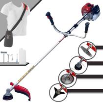 Máquina de Cortar Grama Kawashima BCJ431-L À Gasolina 43cc 2T 1,7HP de Potência 10.000rpm Roçadeira Lateral Completa Com Carretel Nylon + Lâmina 2 Pontas + Lâmina 3 Pontas + Lâmina Circular VídeaMáqui