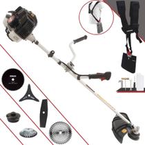 Máquina de Cortar Grama Kawashima KW52LE À Gasolina 2T 52cc 10.000rpm 2,5HP de Potência Roçadeira 6 Em 1 Com Carretel, Faca 2 Pontas, Faca 3 Pontas, Faca 40 Dentes, Faca 80 Dentes e Escova de Aço Máquina de Cortar Grama Kawashima KW52LE À Gasolina 2T 52cc 10.000rpm 2,5HP de Potência Roçadeira 6 Em 1 Com Carretel, Faca 2 Pontas, Faca 3 Pontas, Faca 40 Dentes, Faca 80 Dentes e Escova de Aço